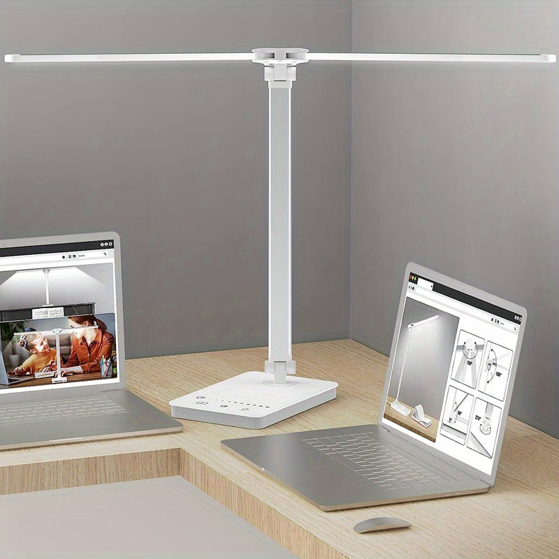 Lampe de bureau LED à double tête NNETM – 50 modes, commandes tactiles et mémoire intelligente