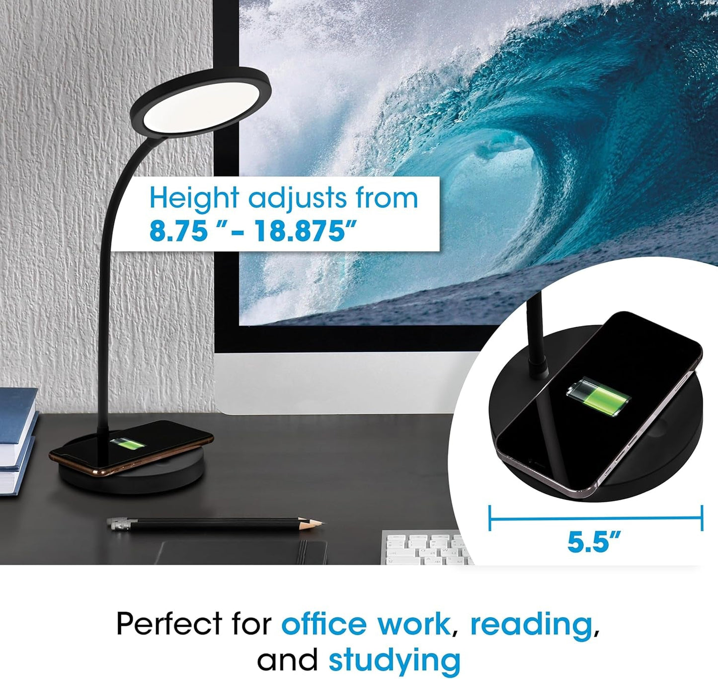 LED Workstation Lamp With Wireless Charging
