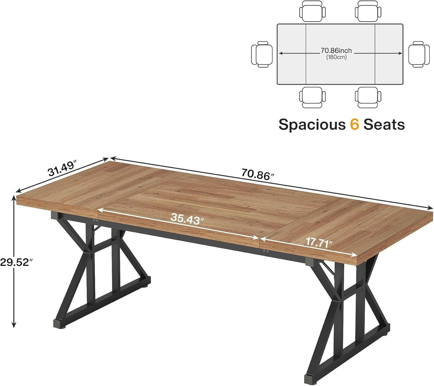 70.8 Inch Executive Desk Large Modern Home Office Desk-1