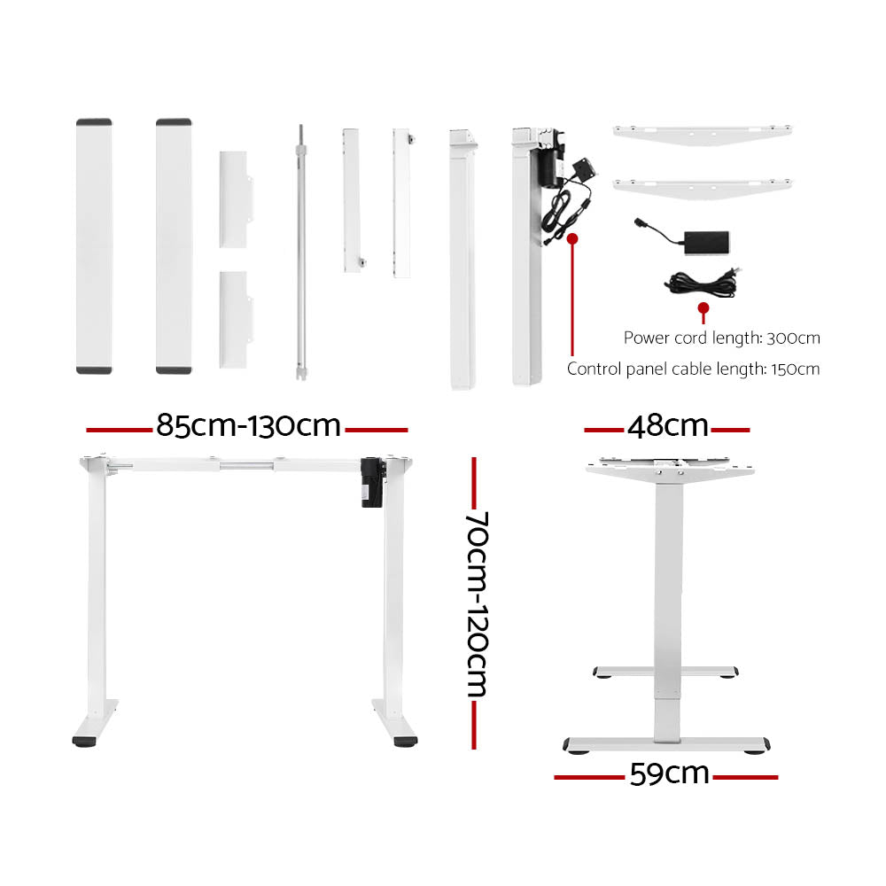 NNEDSZ Artiss Standing Desk Motorised Sit Stand Desks White Oak 120CM-1