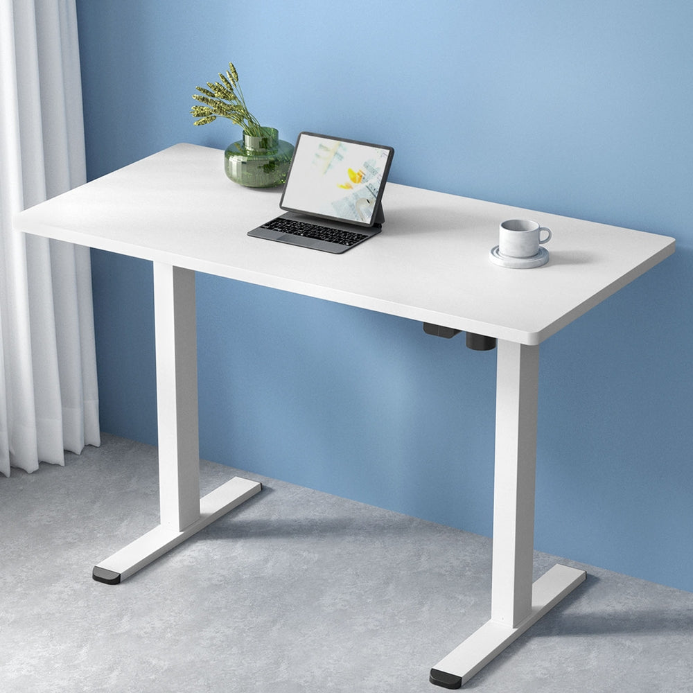 NNEDSZ Artiss Standing Desk Motorised Sit Stand Desks White 140CM-0