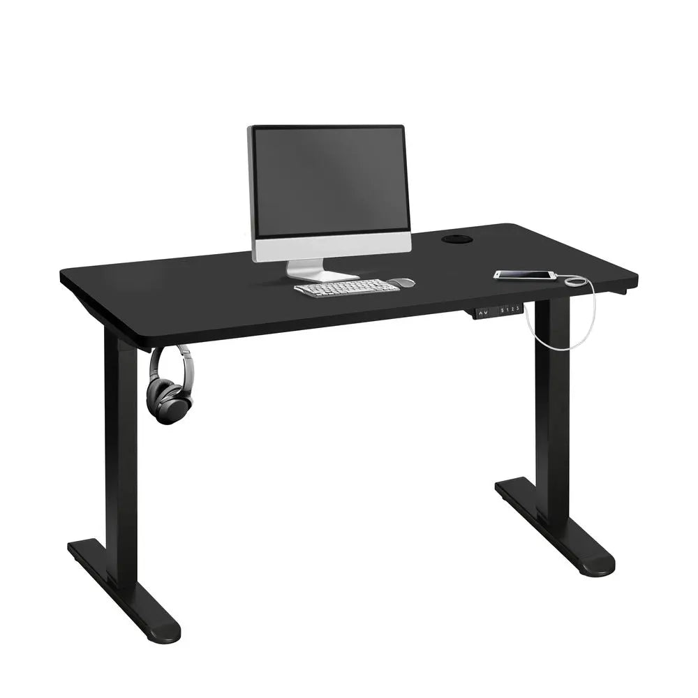 Electric Height-Adjustable Standing Desk — Motorized, Black
