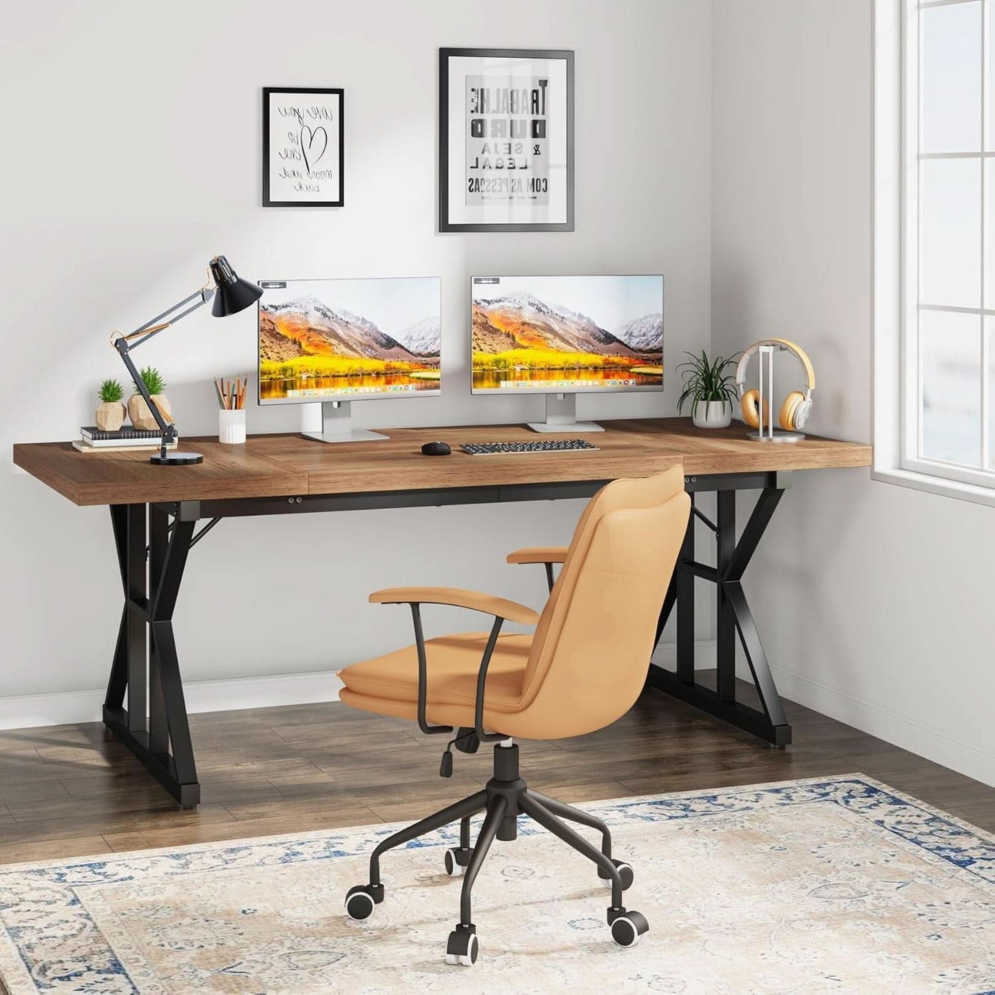 70.8 Inch Executive Desk Large Modern Home Office Desk-3